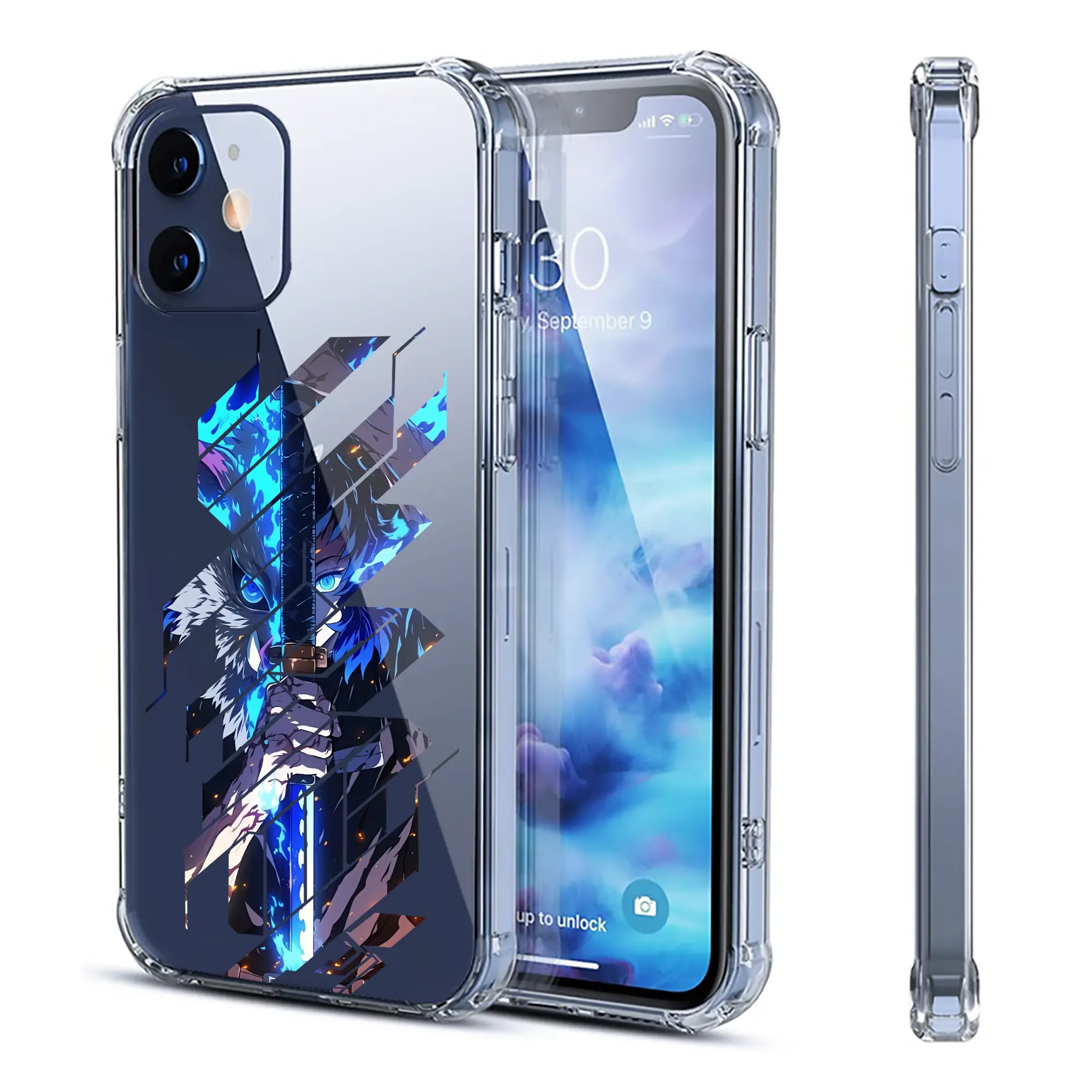 鬼滅の刃 グッズ,嘴平 伊之助 - IPhone 12シリーズ対応 ・ 透明スマホケース ・ クリアソフトケース ・ TPU素材 ・ 耐衝撃 ・ 高密着 ・ 防汚 防指紋 ・ 簡単着脱